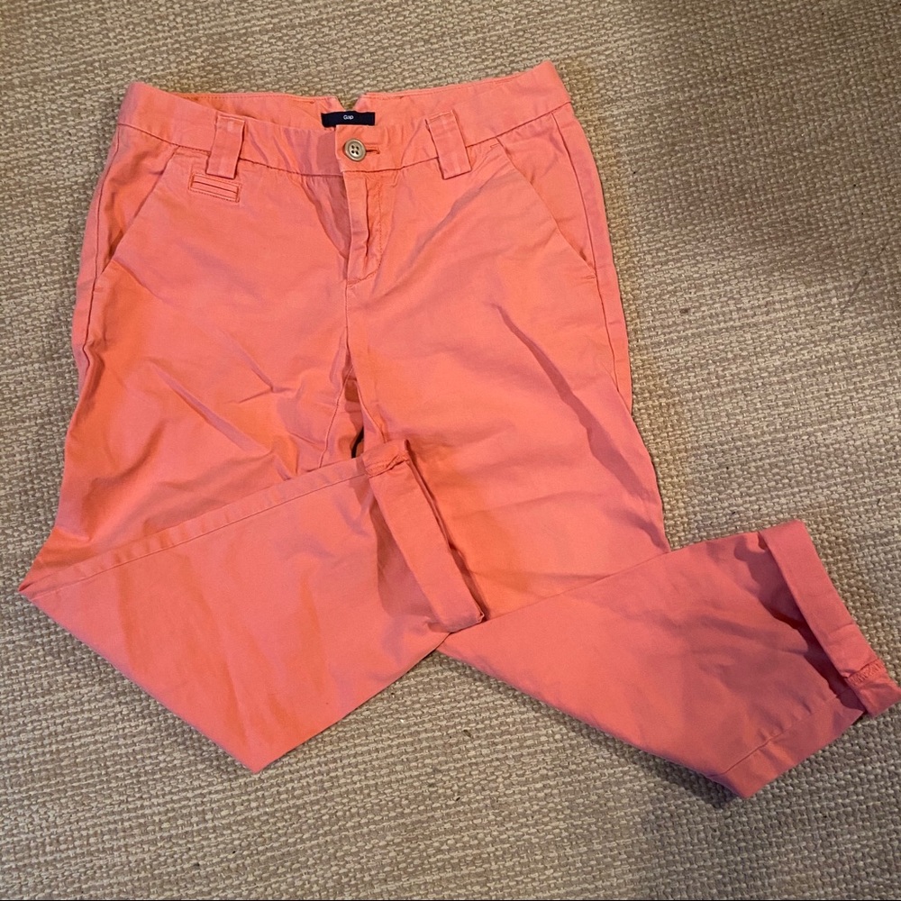 Cropped Boyfriend Fitted Pants in salmon